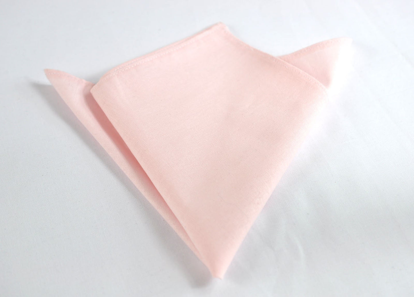 Mens Baby Pink 100% Cotton Hand Made Pretied Bow tie and Matched Pocket Squares Hanky Handkerchief for Wedding or Party