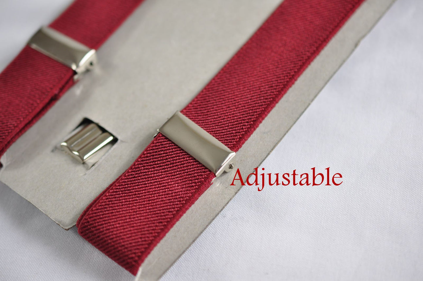 BOY KIDS Baby Infant Burgundy Wine Red Clip-on Braces Elastic Suspenders + 100% Cotton Ever Green Solid Bowtie Bow Ties Fits 1-6 Years Old