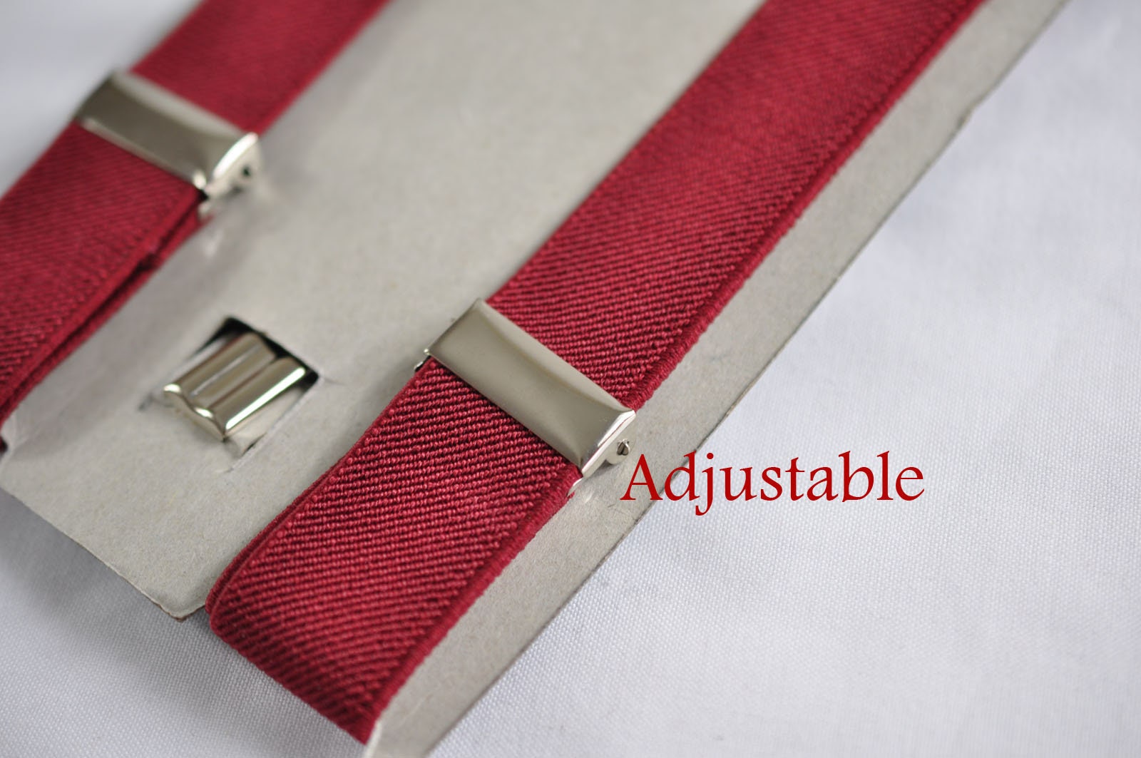 BOY KIDS Baby Infant Burgundy Wine Red Clip-on Braces Elastic Suspenders + 100% Cotton Ever Green Solid Bowtie Bow Ties Fits 1-6 Years Old