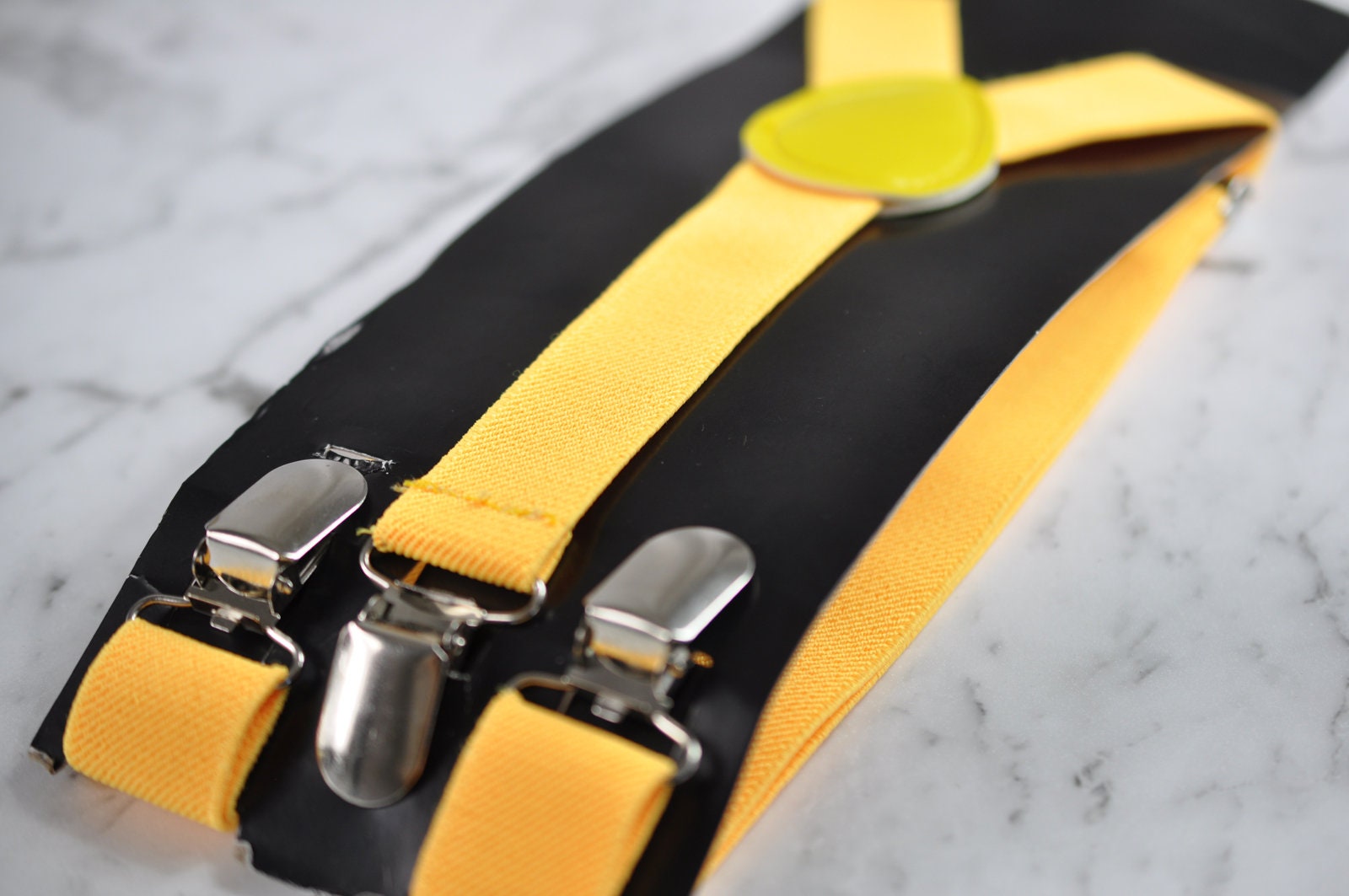 Black Yellow Cotton Bow tie bowtie and Yellow Elastic suspenders Braces for Men / Youth Teenage / Boy Kids / Baby Infant toddler