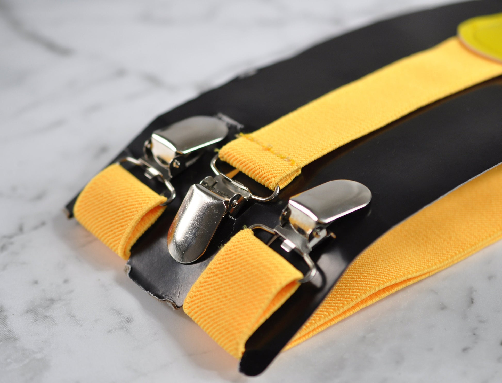 Black Yellow Cotton Bow tie bowtie and Yellow Elastic suspenders Braces for Men / Youth Teenage / Boy Kids / Baby Infant toddler