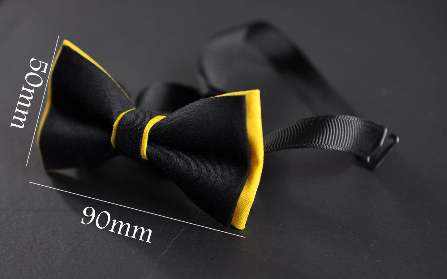 BOY KIDS Baby Infant Toddler Black Clip-on Braces Elastic Suspenders + 100% Cotton Black Yellow Bowtie Bow Ties Cravat Fits 1-6 Years Old