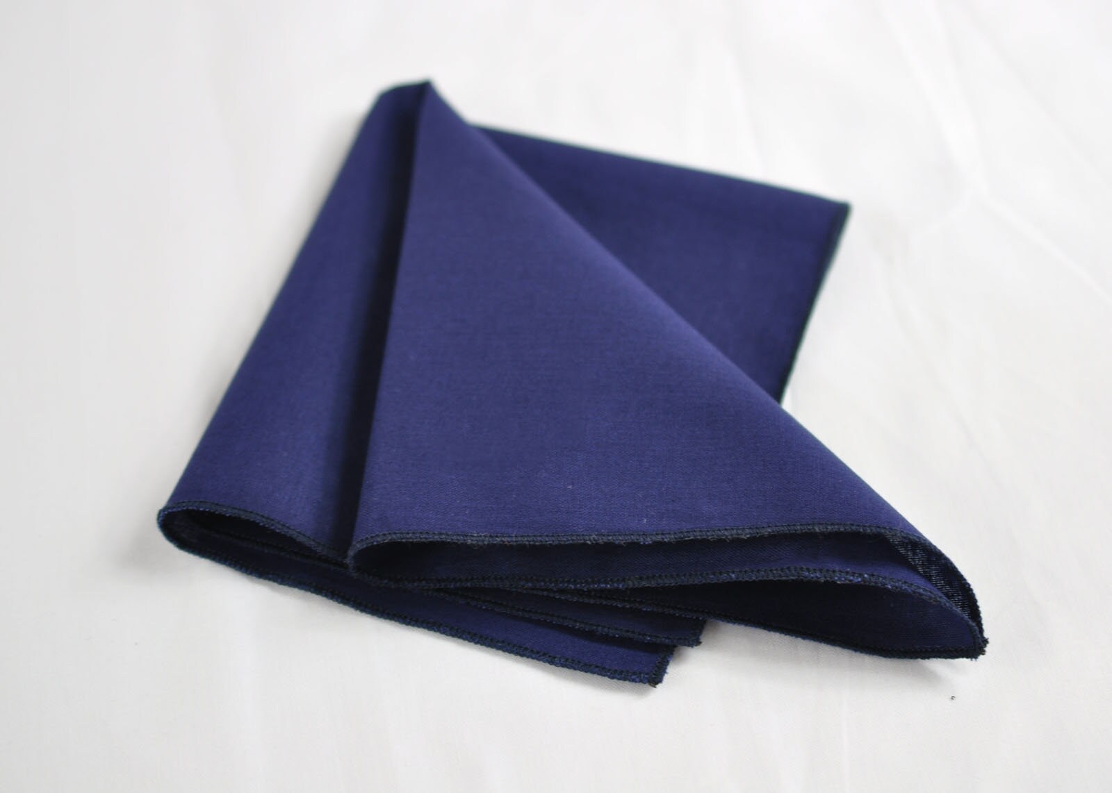 Mens Junior Navy Blue 100% Cotton Hand Made Pretied Bow tie and Matched Pocket Squares Hanky Handkerchief for Wedding or Party