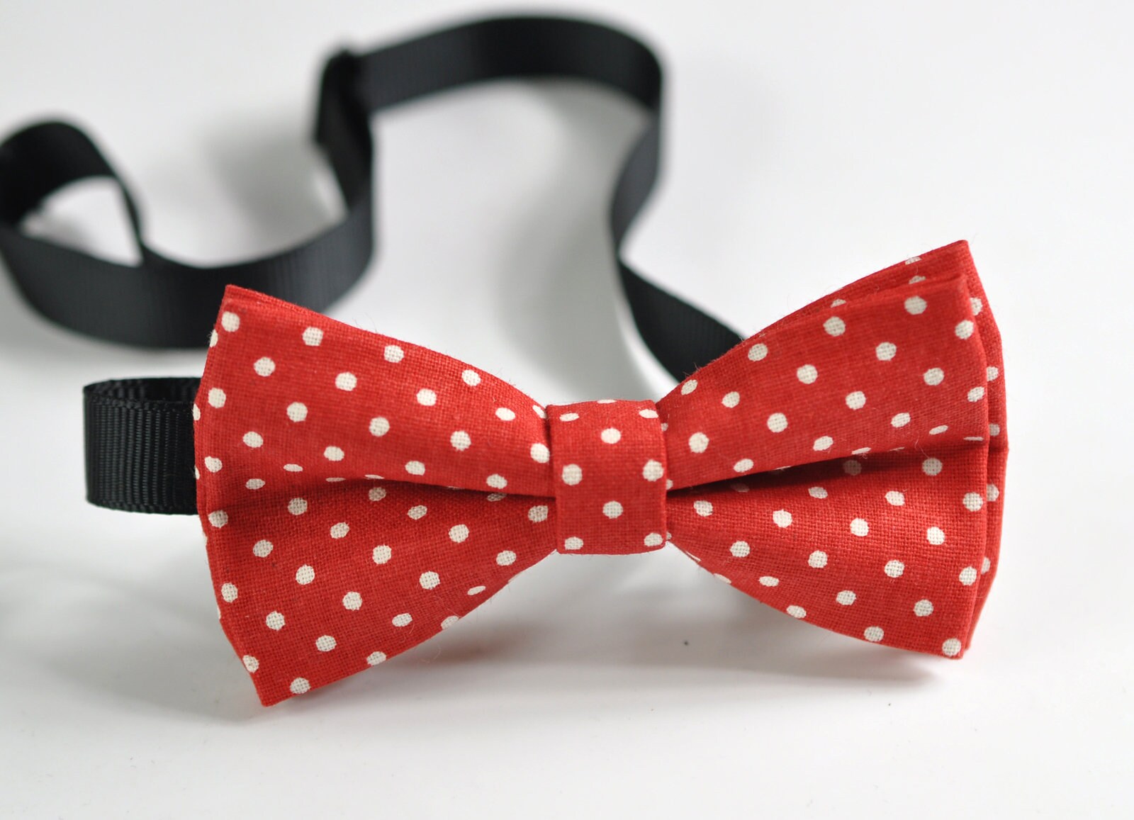Boy Baby Kids Page Boy Toddler Red White Dots Pattern Bow Tie + Tan Light Brown Faux Leather Suspenders Braces Sets Fits 1-6 Years Old