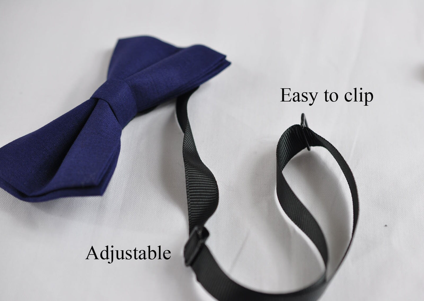 Mens Junior Navy Blue 100% Cotton Hand Made Pretied Bow tie and Matched Pocket Squares Hanky Handkerchief for Wedding or Party