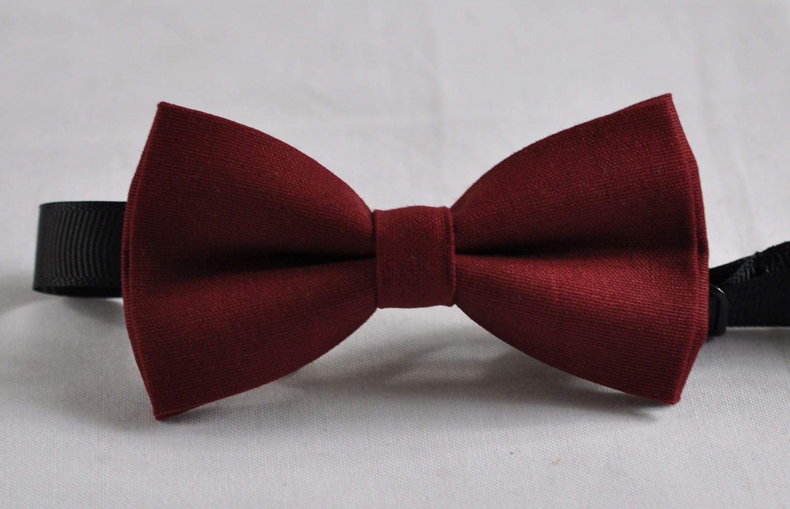 Rosewood Burgundy Maroon Dark Red Cotton Bow tie + Black Elastic Suspenders for Baby infant / Toddler Kids Boy / Youth Teenage / Adult