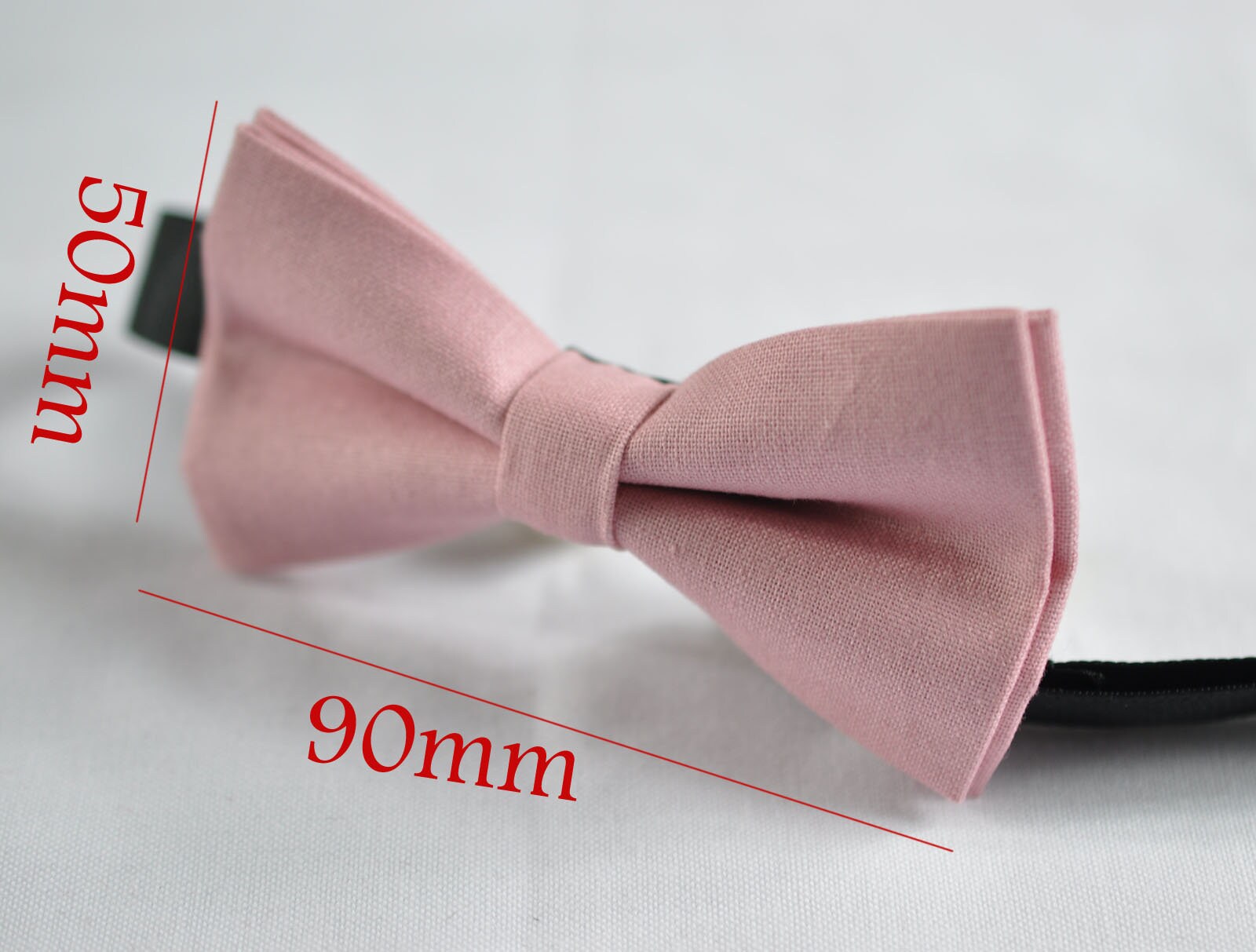 Dusky Dusty Rose Pink Blush Pink Cotton Bow tie + Tan Brown Faux Leather Suspenders for Baby infant / Boy Kids / Youth Teenage
