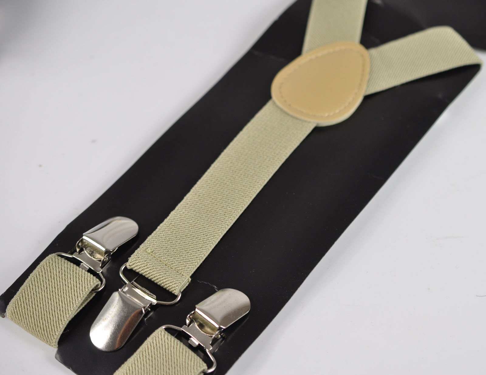Baby Blue Light Blue Cotton Bow tie Bowtie + Khaki Light Brown Elastic Suspenders Braces for Baby infant / Boy Kids / Youth Teenage