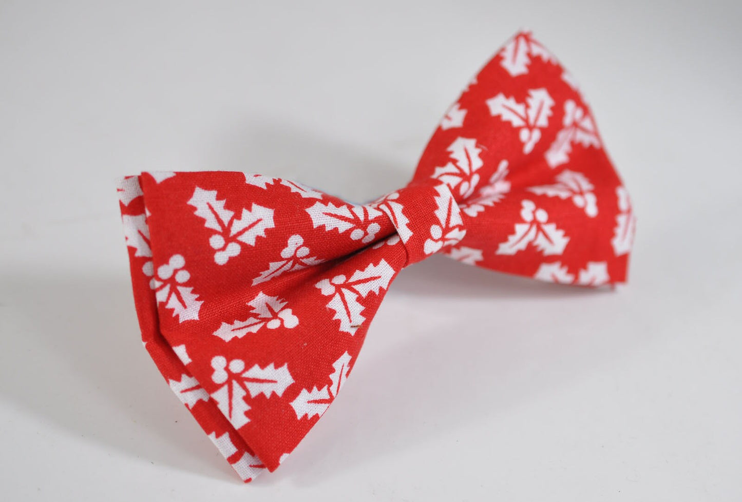 Red and White Leaves leaf Pattern Christmas Xmas Cotton Pretied Bow tie Bowtie for Baby Infant / Page Boy Kids / Youth Teenage /Men Adult