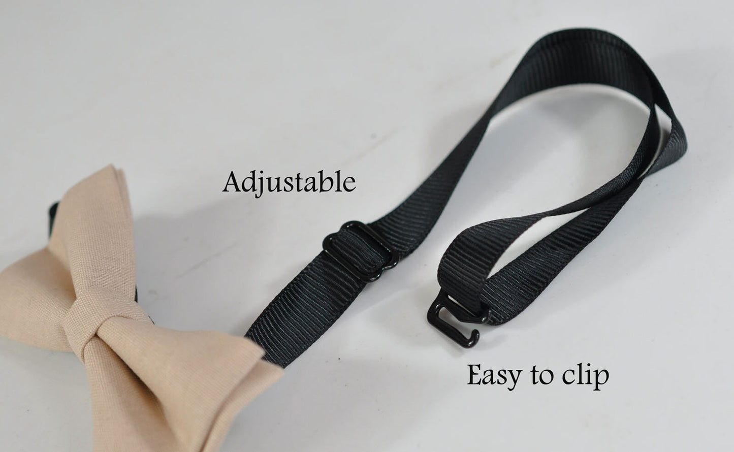 Light Begie Sand Pale Brown Cotton Bow tie + Grey Gray Elastic Suspenders Braces for Baby infant Toddler / Kids Boy / Youth Teenage / Men
