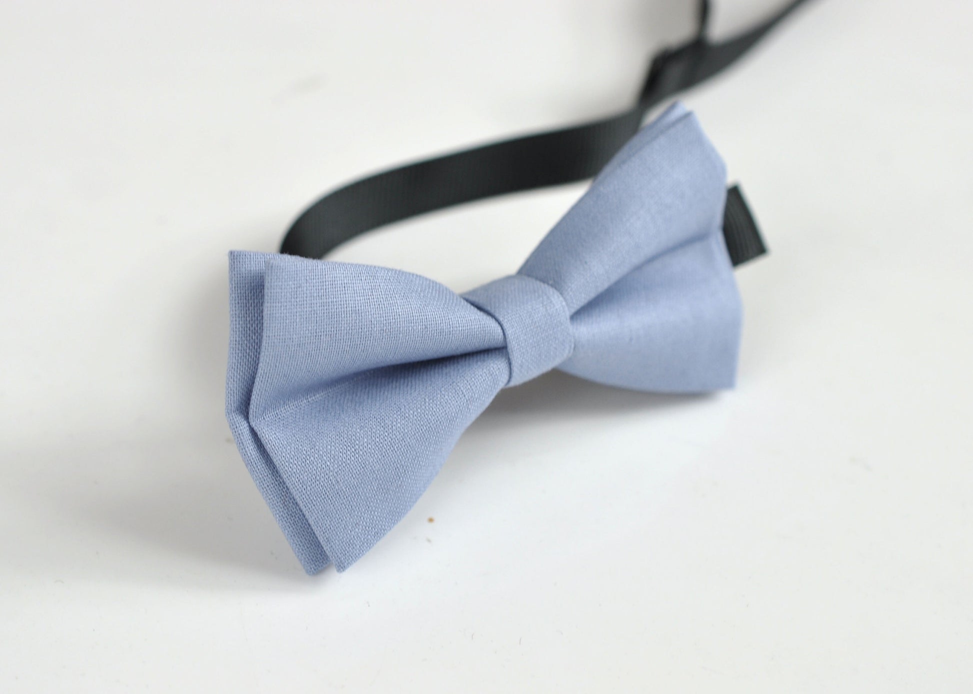 Dusty Blue Blush Blue Cotton Bow tie+ Brown Elastic Suspenders Braces for Baby infant / Kids Boy Toddler / Youth Teenage / Adult