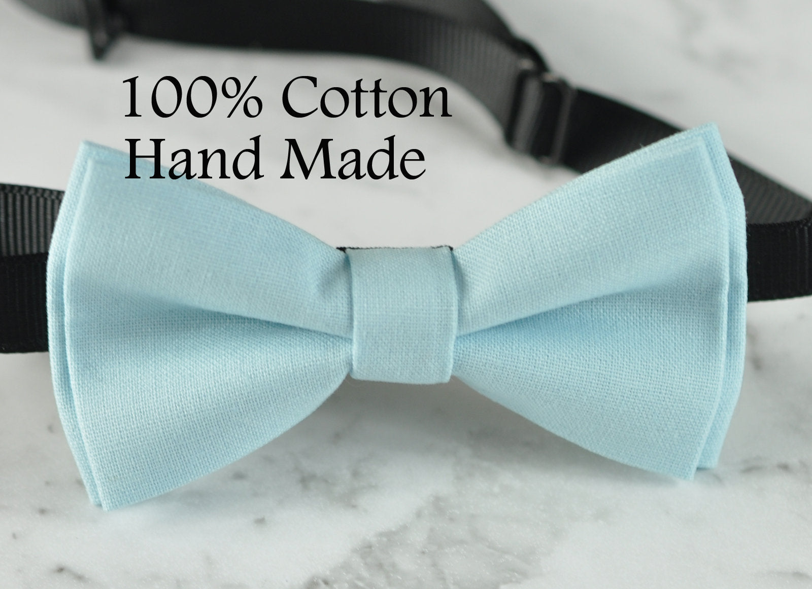 Baby Blue Light Blue Cotton Bow tie Bowtie + Khaki Light Brown Elastic Suspenders Braces for Baby infant / Boy Kids / Youth Teenage