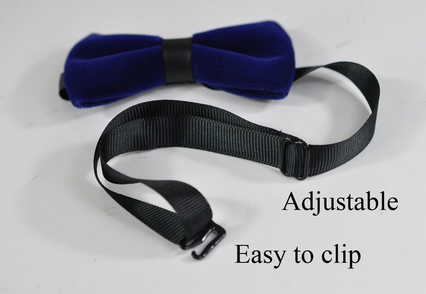 Violet Purple Velvet Black Faux Leather Bow Tie + Navy Blue Elastic Susependers for Baby infant / Page Boy Kids / Youth Teenage / Men Adult