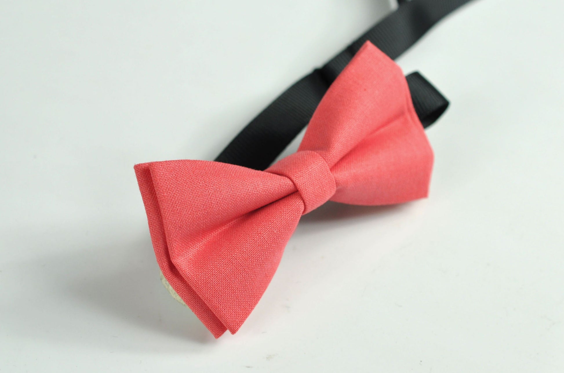 Coral Red Pinky Red Flamingo Cotton Bow tie Bowtie + Navy Elastic Suspenders Braces for Baby Infant / Page Boy Kids Toddler / Youth / Adult