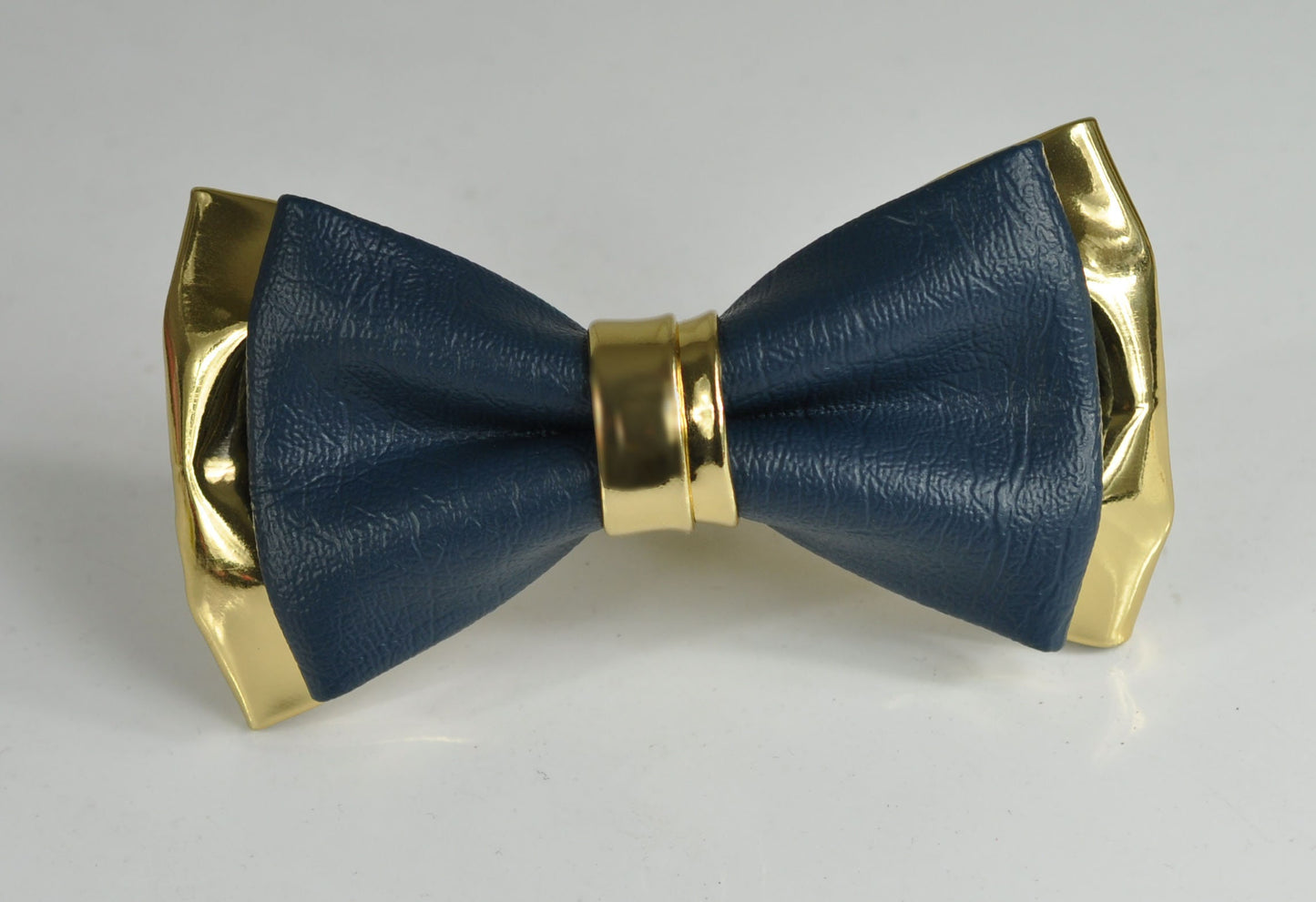 Navy Blue and Gold Golden Faux Leather Pretied Bow tie Bowtie for Men Adult / Youth Teenage / Page Boy Kids / Toddler Baby infant