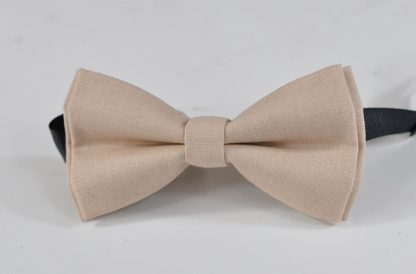 Light Begie Sand Pale Brown Cotton Bow tie + Brown Elastic Suspenders Braces for Baby infant Toddler / Kids Boy / Youth Teenage