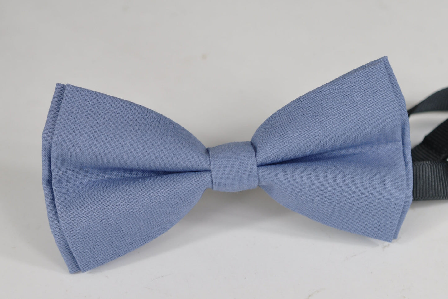 Men 100% Cotton Quality Dusky Dusty Blue Handmade Bow Tie Bowtie matched pocket Square Hanky Handkerchief Wedding