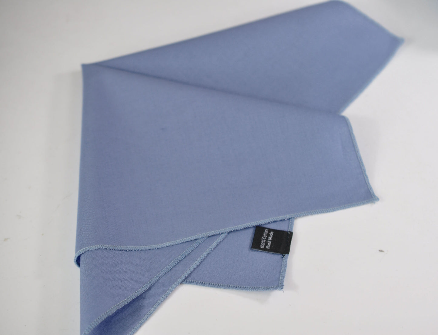 Men 100% Cotton Quality Dusky Dusty Blue Handmade Bow Tie Bowtie matched pocket Square Hanky Handkerchief Wedding