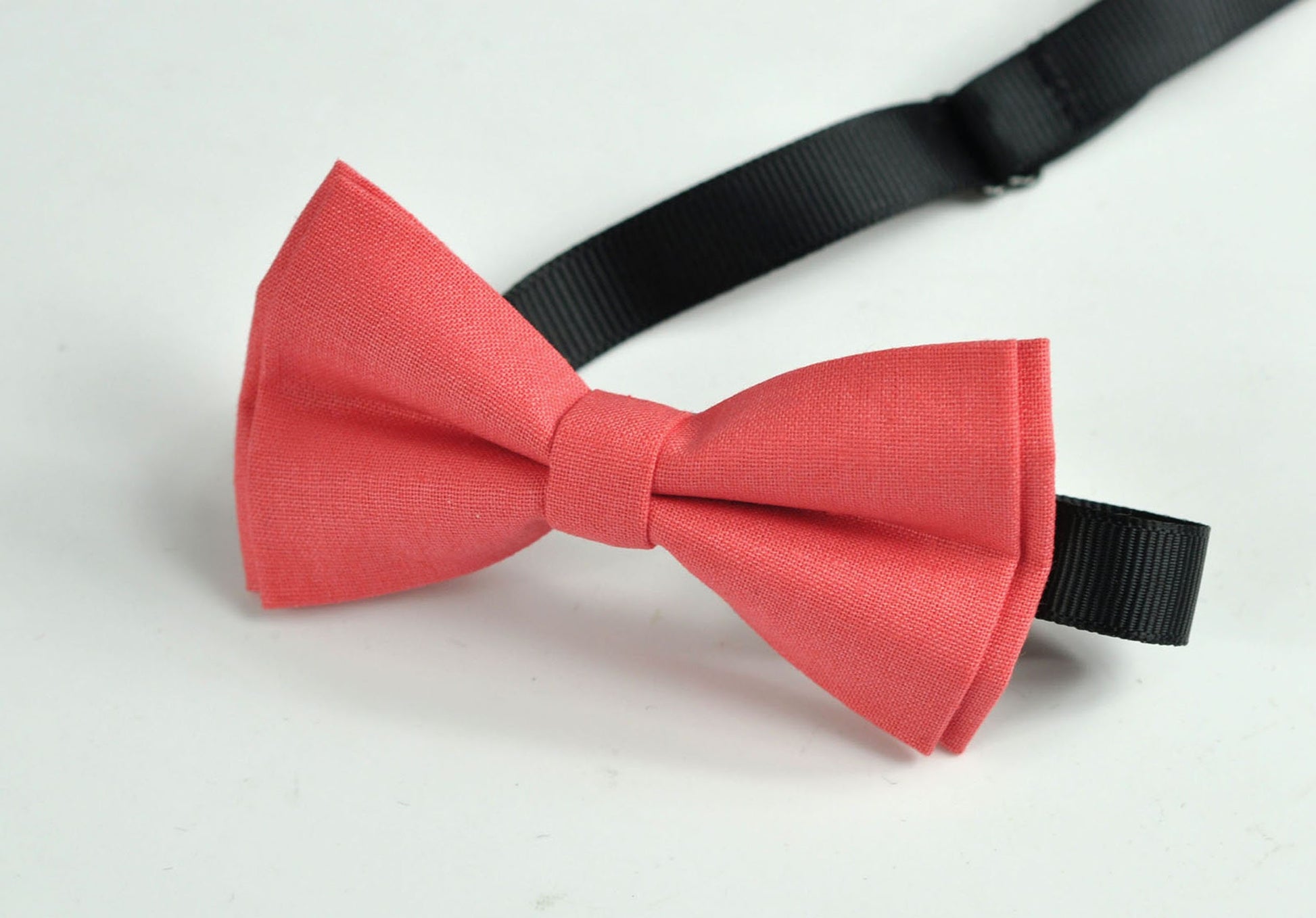 Coral Red Pinky Red Flamingo Cotton Bow tie Bowtie + Navy Elastic Suspenders Braces for Baby Infant / Page Boy Kids Toddler / Youth / Adult