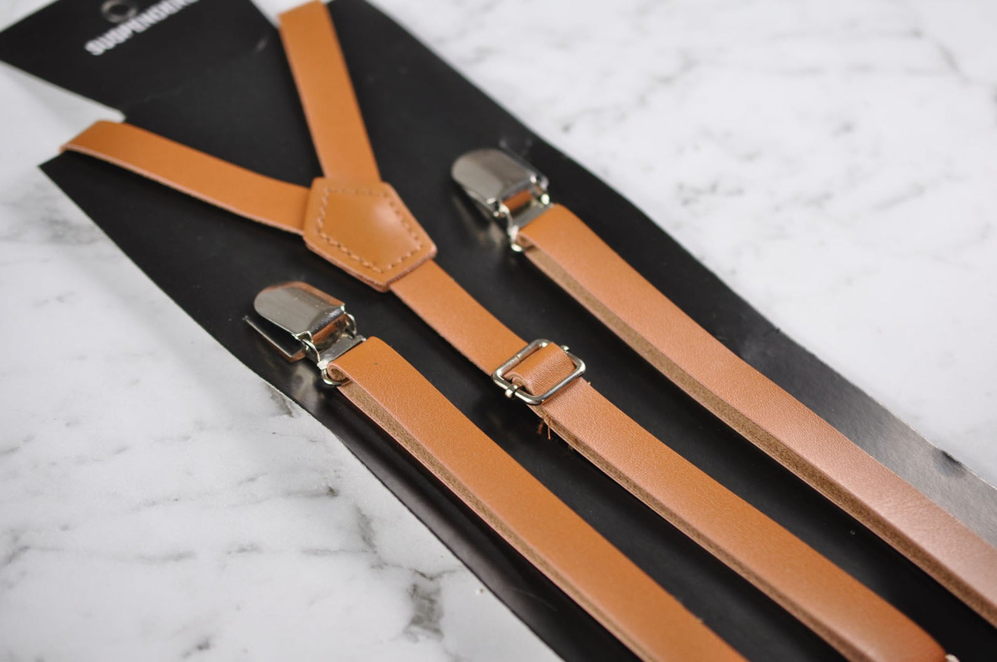 Dark Emerald Green Bottle Green Pretied Cotton Bow tie + Tan Faux Leather Suspenders for Baby infant toddler / Kids Boy / Youth Teenage