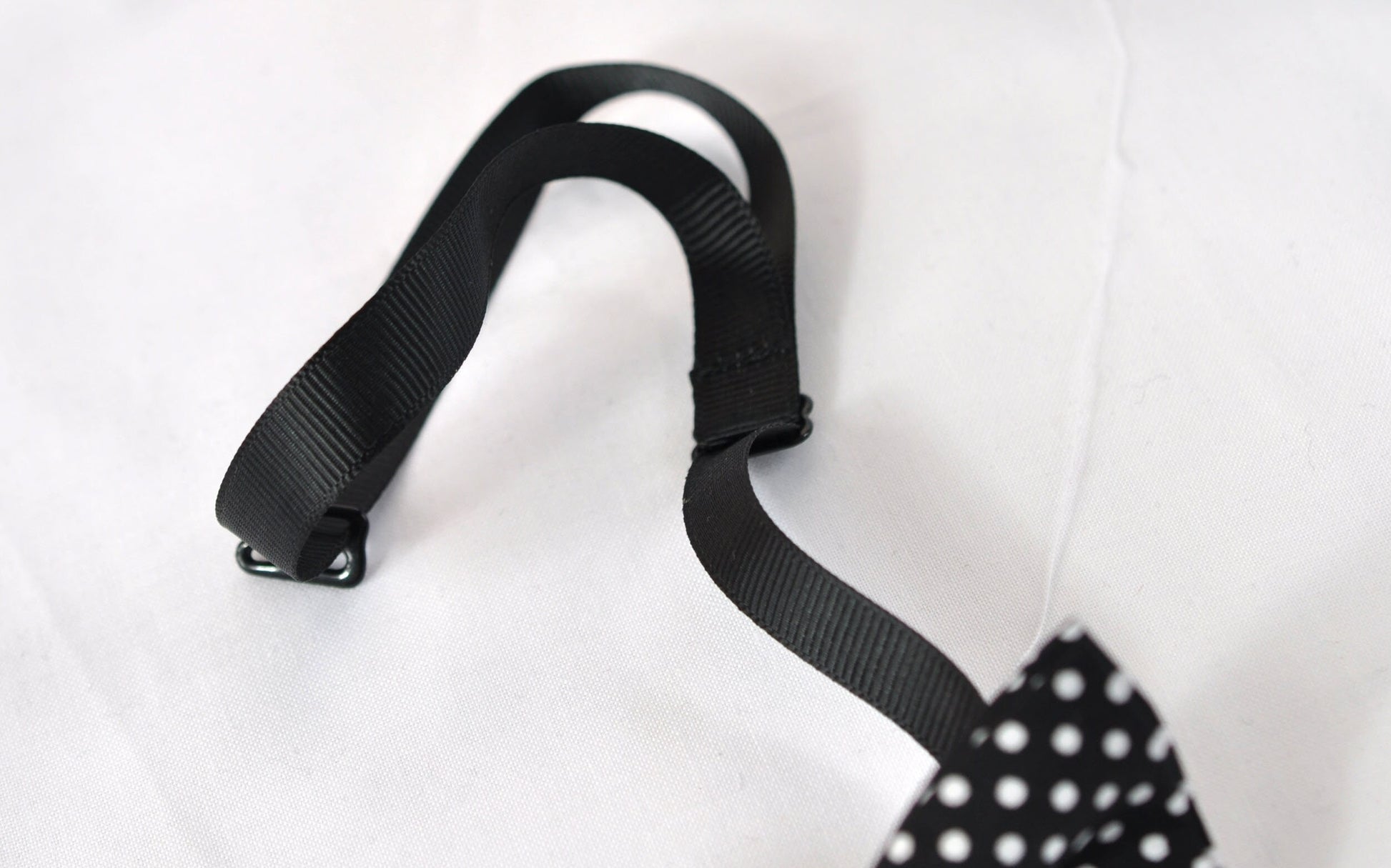 Black White Spots & Stripes DOTS Pattern Cotton Bow Tie + Black Elastic Suspenders Braces for Baby Infant / Boy Kids / Youth Teenage / Adult