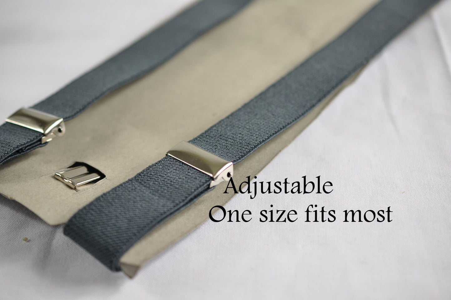 Grey Gray Adjustable Elastic Suspenders Braces for Men Adult / Youth Teenage / Kids Boy /Toddler Baby Infant