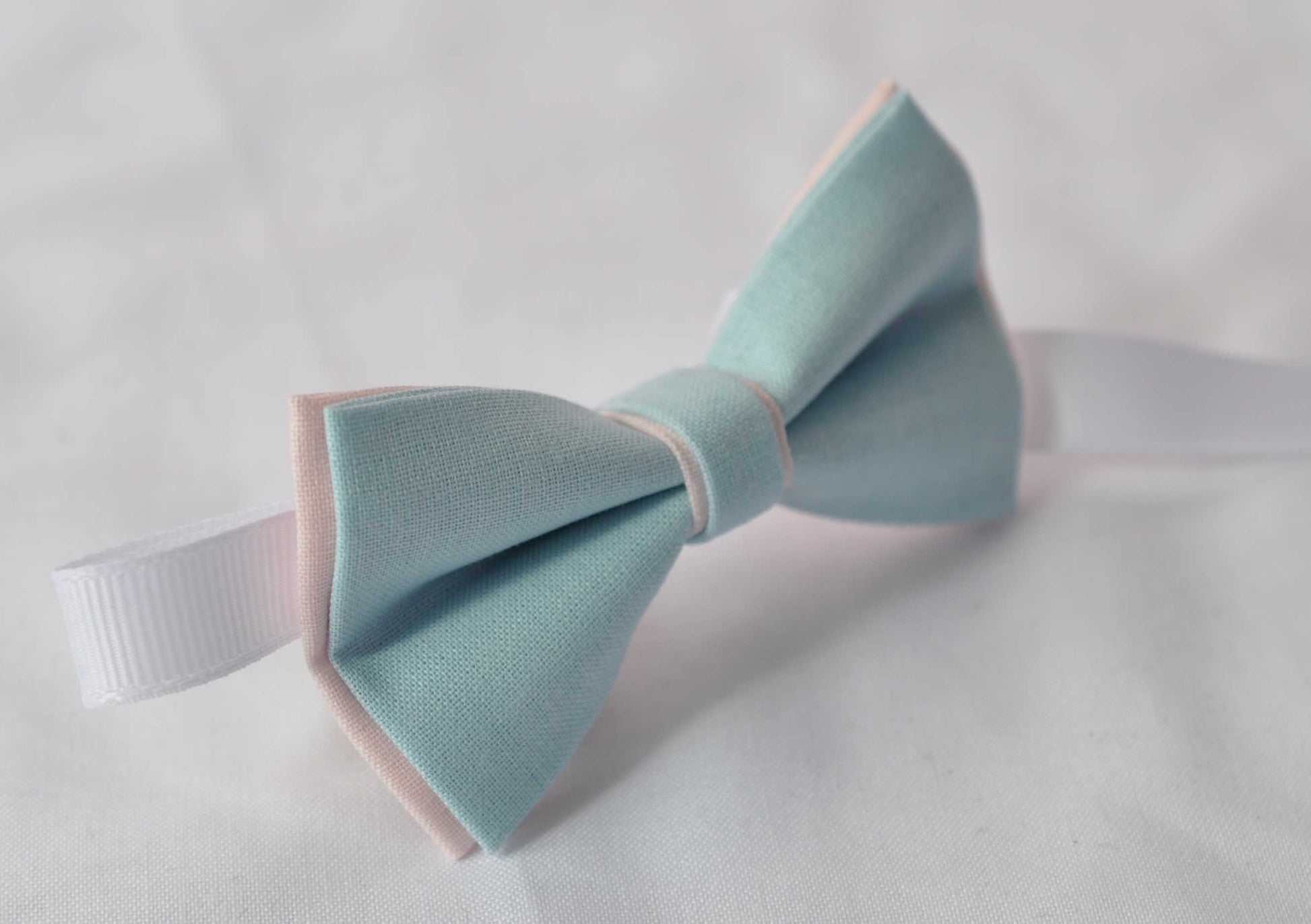 Baby blue Baby Pink 2 Layers cotton Bow tie + Black Elastic suspenders braces for Baby Infant / Boy Kids / Youth Teenage / Men Adult