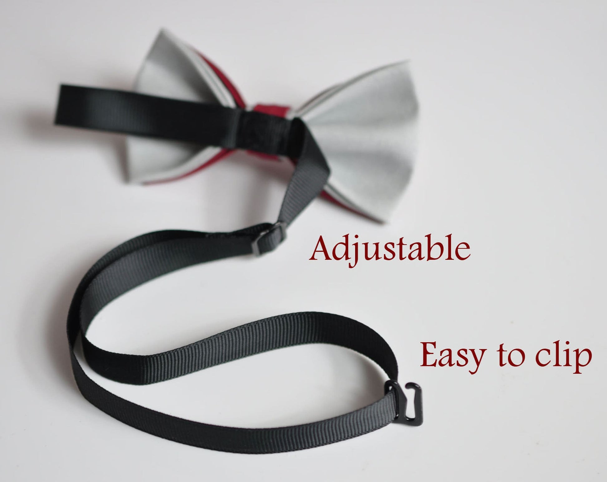 Men Women Burgundy Red Wine Red RUMBA RED and Grey Gray 2 Layers 100% Cotton Hand Made Groomsmen Bowtie Bow Tie Wedding Ball Party
