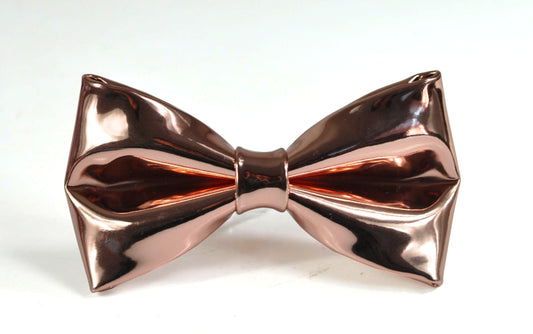 Rose Gold Golden Shining Faux Leather PVC Bow Tie Bowties Wedding Party for Men / Youth Teenage / Boy Kids / Baby Infant