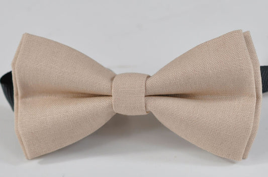 Men Adult 100% Cotton Quality Light Begie Sand Pale Brown Handmade Pretied Bow Tie Bowtie Wedding