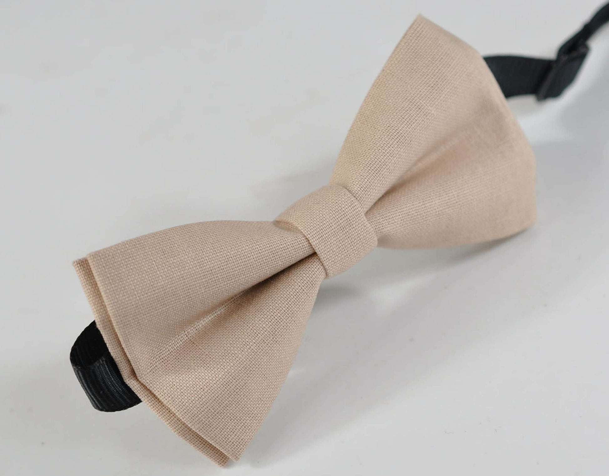 Men Adult 100% Cotton Quality Light Begie Sand Pale Brown Handmade Pretied Bow Tie Bowtie Wedding