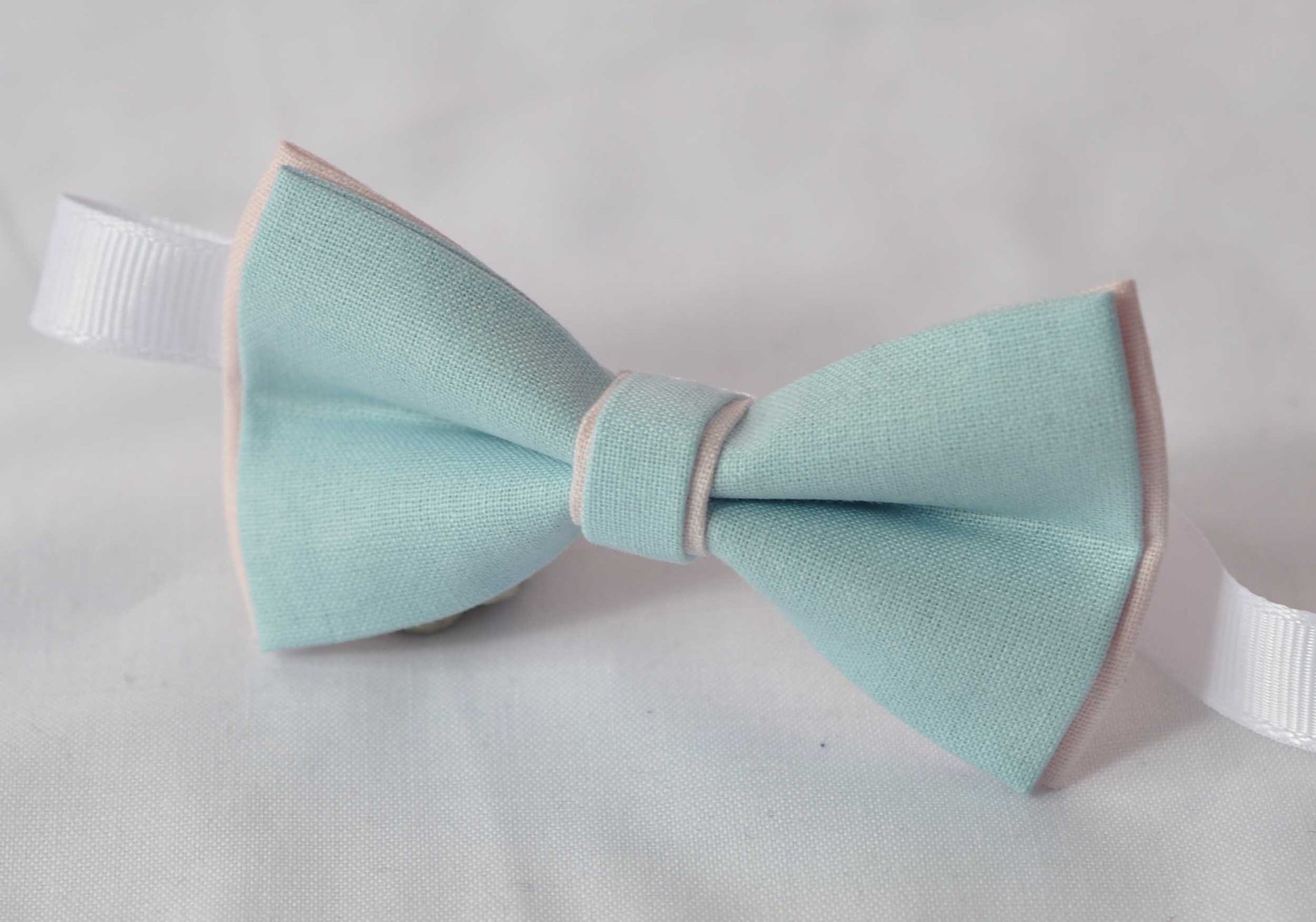 Baby blue Baby Pink 2 Layers cotton Bow tie + Black Elastic suspenders braces for Baby Infant / Boy Kids / Youth Teenage / Men Adult