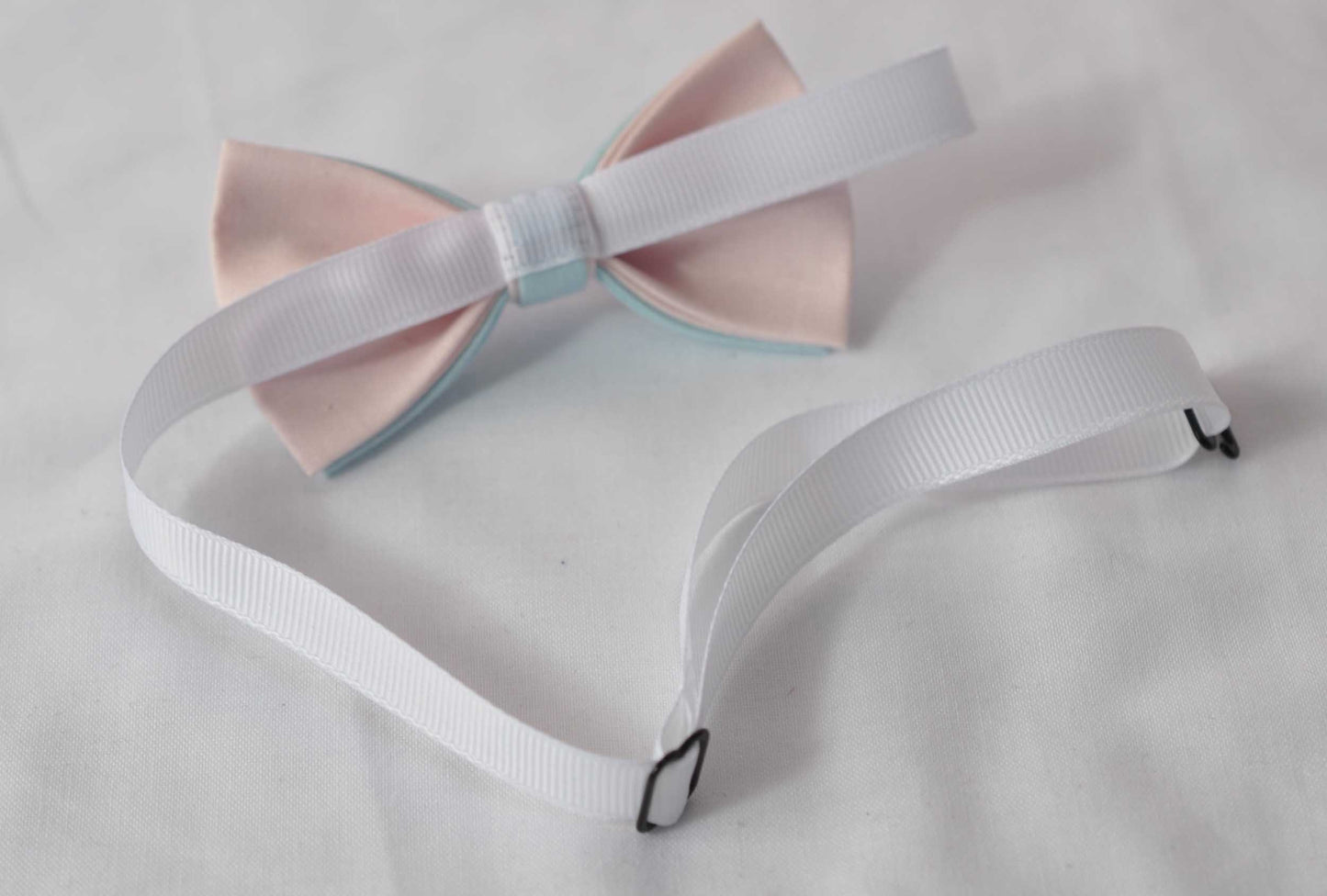 Baby blue Baby Pink 2 Layers cotton Bow tie + Black Elastic suspenders braces for Baby Infant / Boy Kids / Youth Teenage / Men Adult
