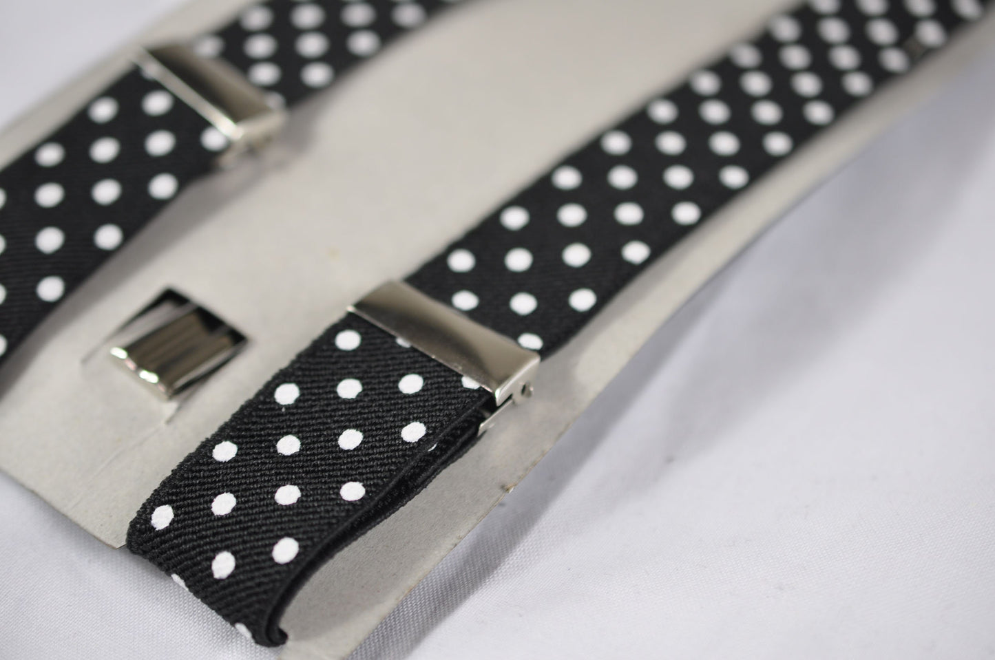 Black White Spots & Stripes Dots Pattern Bow Tie + Matched Elastic Suspenders Braces Baby infant Toddler / Boy Kids / Youth Teenage / Adult