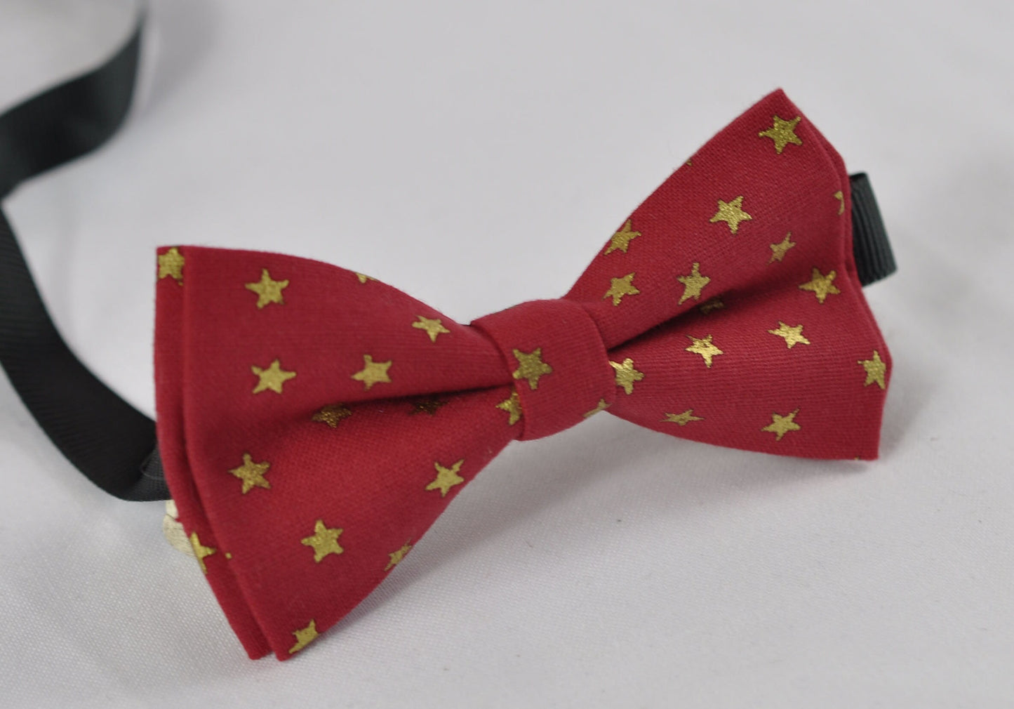 Gold Stars Pattern Red Xmas Christmas Pretied Cotton Bow tie Bowtie for Men Adult / Youth Teenage / Boy Kids / Toddler Baby Infant