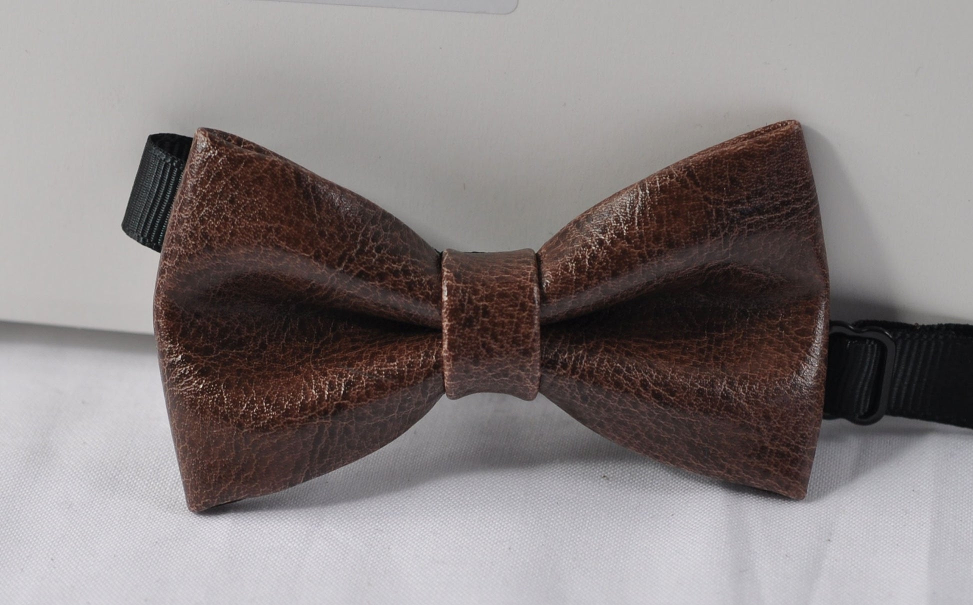 Dark Brown Coffee Faux Leather Bow tie + Grey Gray Elastic Suspenders Braces for Infant Baby Toddler / Boy Kids / Youth Teenage / Adult Men