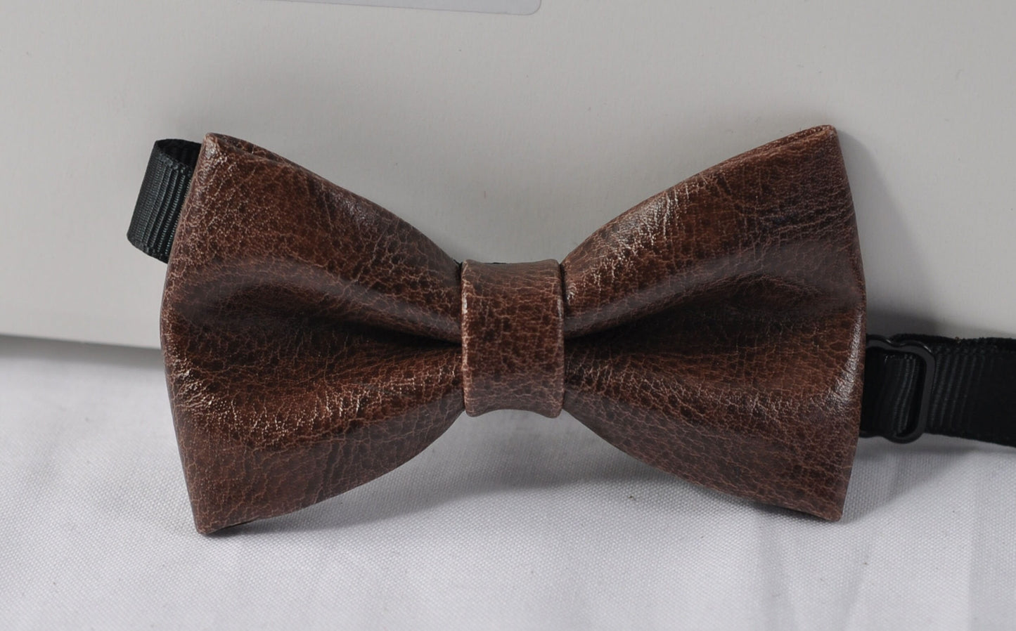 Dark Brown Coffee Faux Leather Bow tie + Navy Blue Elastic Suspenders Braces for Infant Baby Toddler / Boy Kids / Youth Teenage / Men Adult