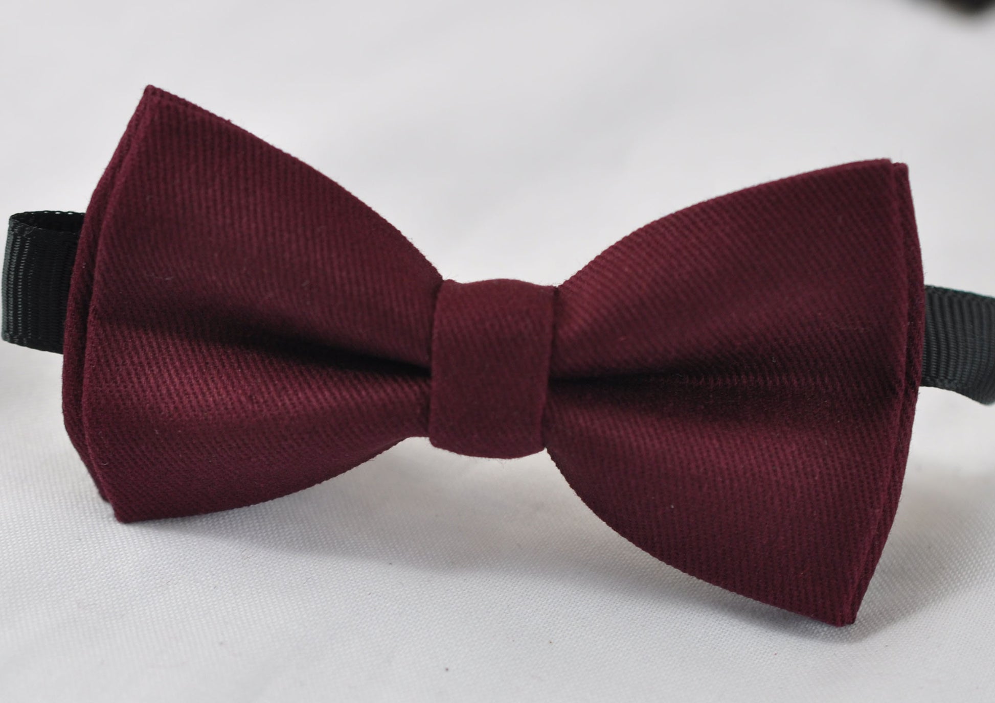 Burgundy Wine Red Cotton Bow tie + GREY GRAY Elastic Suspenders Braces Set for Men Adult / Youth Teenage / Boy Kids / Baby Infant Toddler