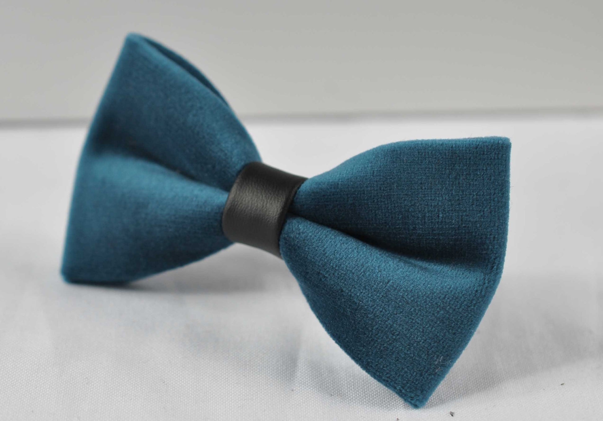 Dark Turquoise Teal Blue Velvet Bow tie + Black Elastic Suspenders Braces for Men Adult / Youth Teenage / Boy Kis / Baby infant Toddler