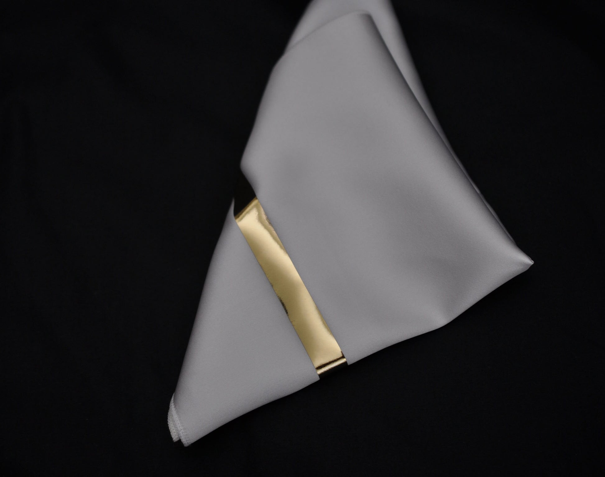 Men Men's Silk White and Gold Shining Handmade Pocket Square for Wedding Formal Hanky Handkerchief