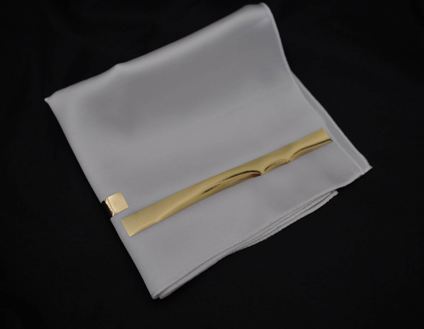 Men Men's Silk White and Gold Shining Handmade Pocket Square for Wedding Formal Hanky Handkerchief