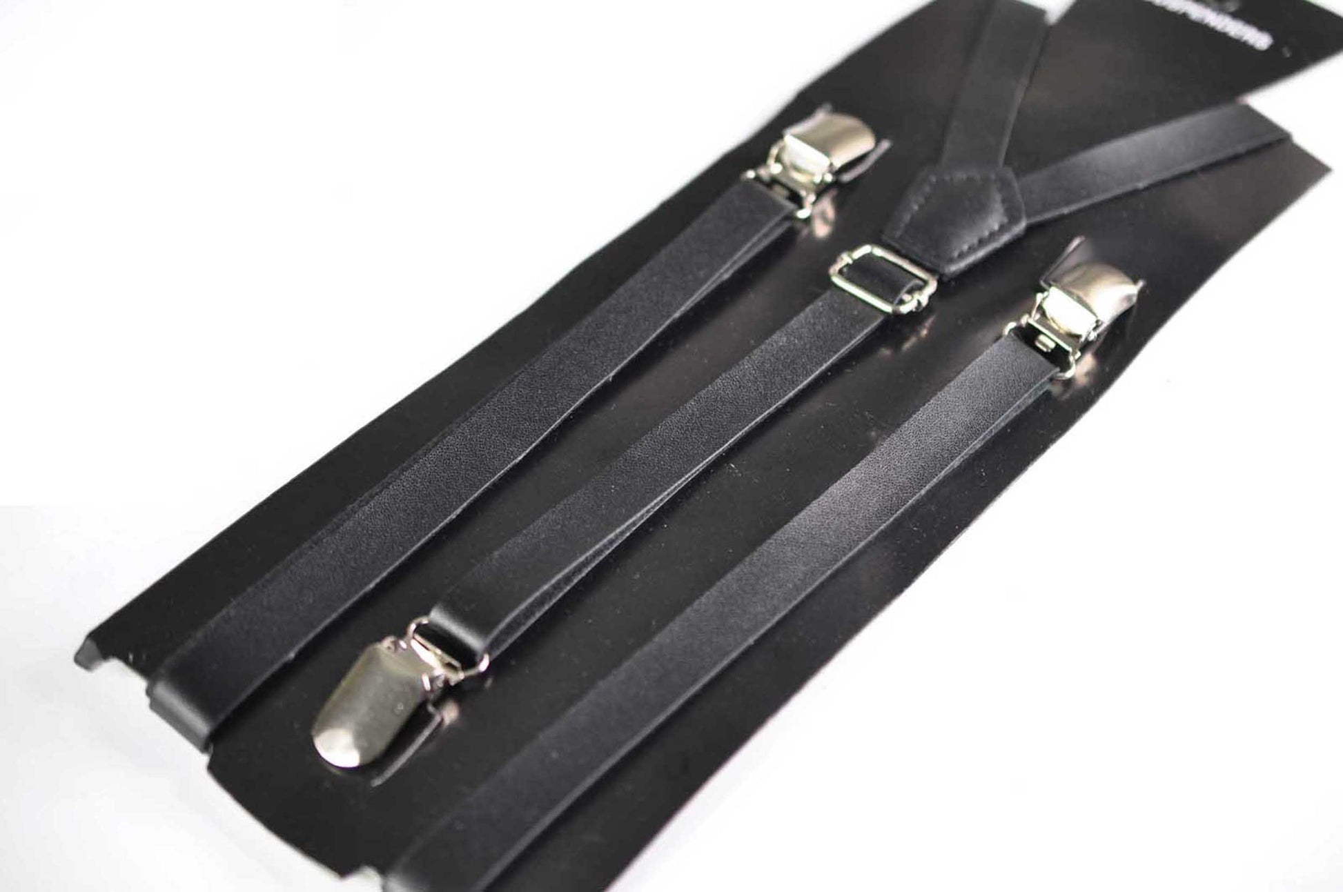Navy Blue Velvet Bow tie + Black Faux Leather Skinny Adjustable Suspenders Braces for Baby Infant Toddler / Boy Kids / Youth Teenage
