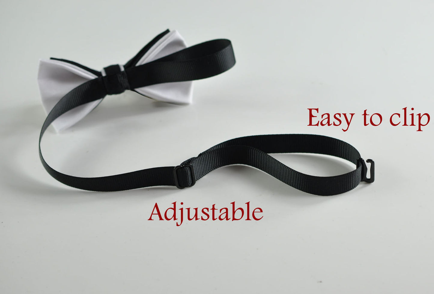 Men Adult Black + White 100% Cotton Bow tie Bowtie + Pocket Square Hanky Handkerchief Wedding Set