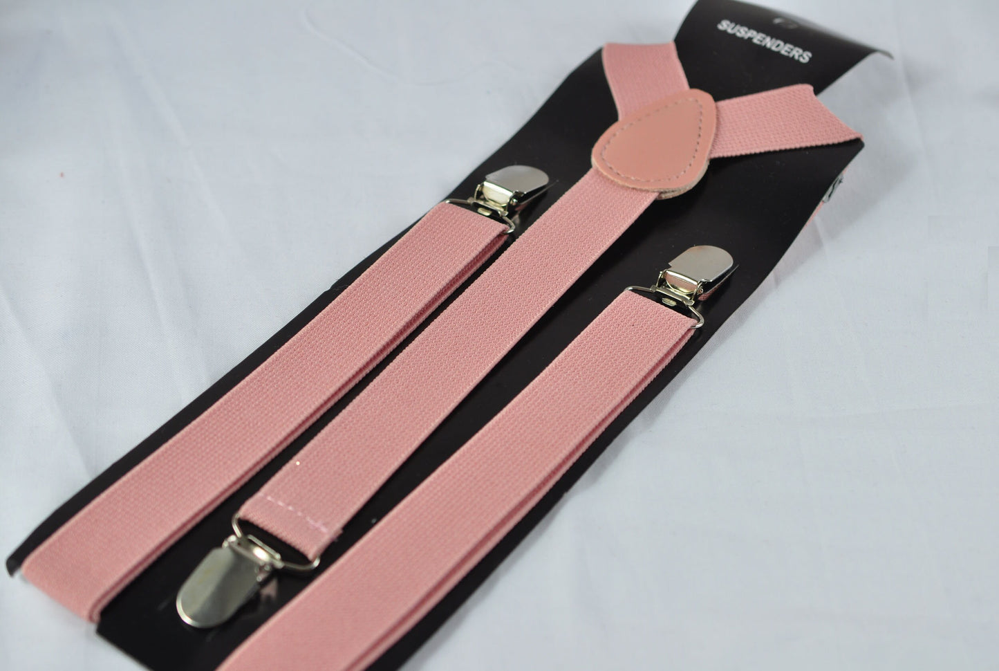 Warm Dusty Pink Cotton Bow tie + Matched Elastic Adjustable Braces Suspenders + POCKET SQUARE for Baby Infant / Boy Kids / Youth / Men