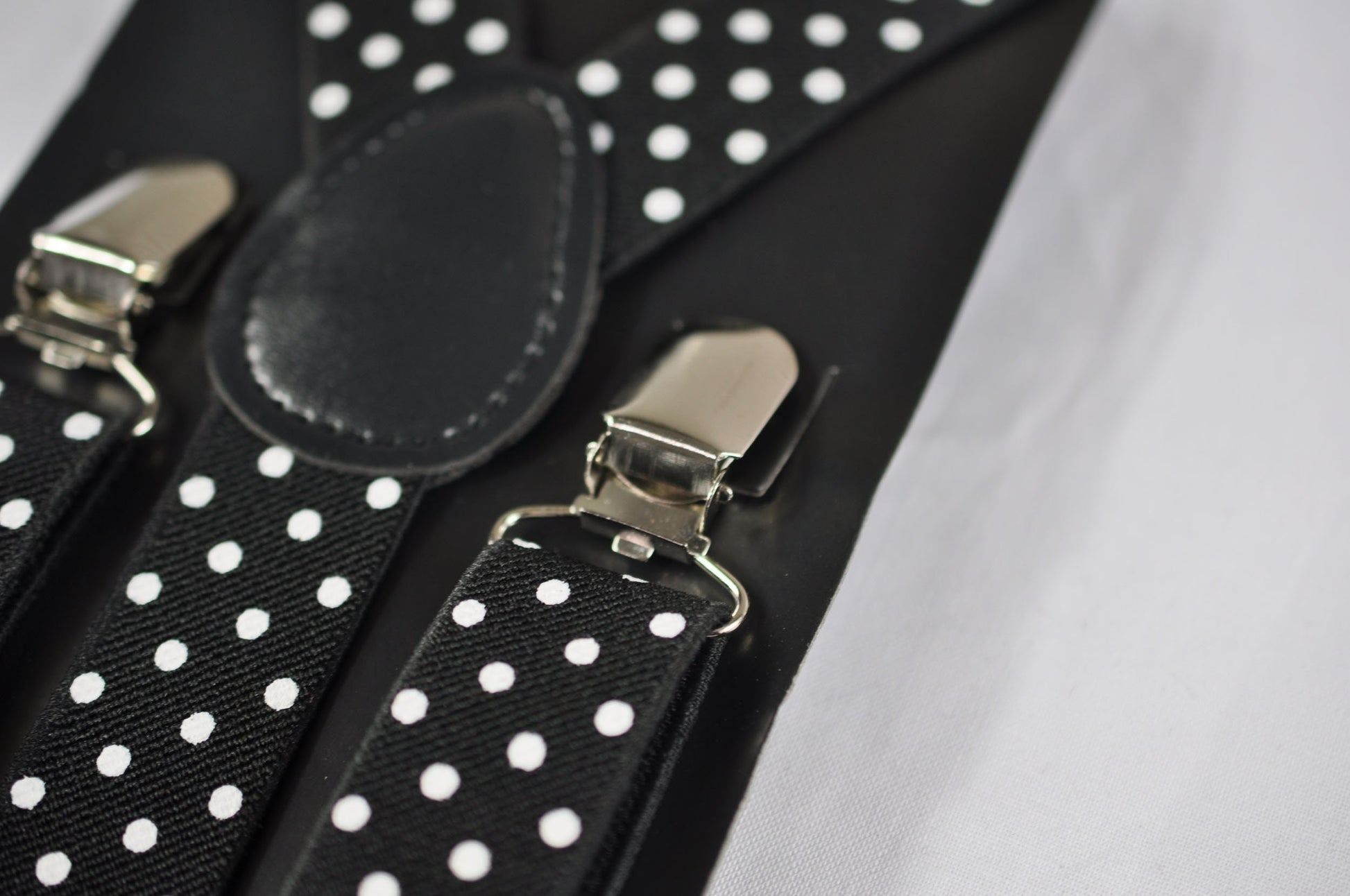 Black White Spots & Stripes Dots Pattern Bow Tie + Matched Elastic Suspenders Braces Baby infant Toddler / Boy Kids / Youth Teenage / Adult
