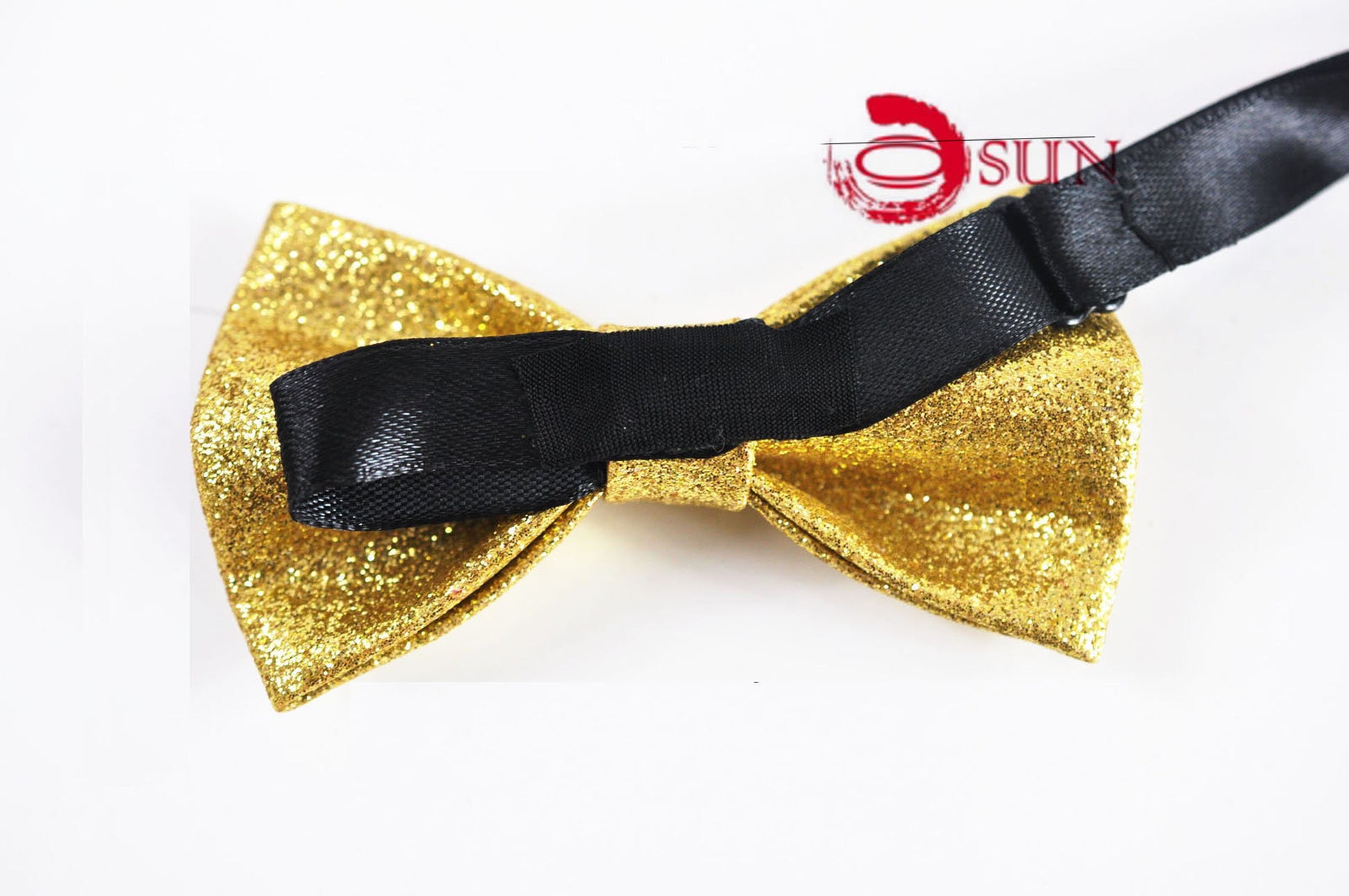 Gold Golden Shining Faux Leather Bow tie + Navy Blue Elastic Suspenders Braces for Baby infant Toddler / Kids boy / Youth Teenage / Men