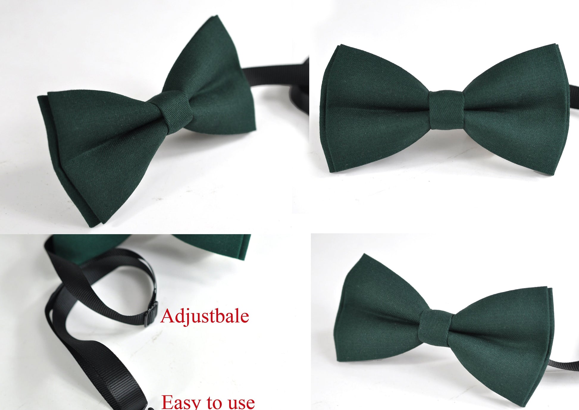 Dark Emerald Green / Burgundy Red Cotton Bow tie + matched Suspenders Braces for Baby infant Toddler / Boy Kids/ Youth Teenage / Men Wedding