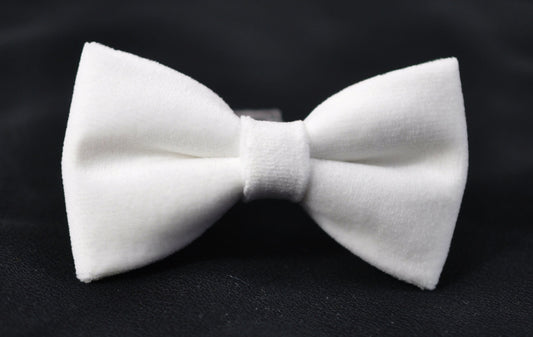 White Solid Velvet Pre tied Bow Tie Bowtie for Mend Adult / Youth Teenage / Boy Kids / Baby Infant Toddler Wedding