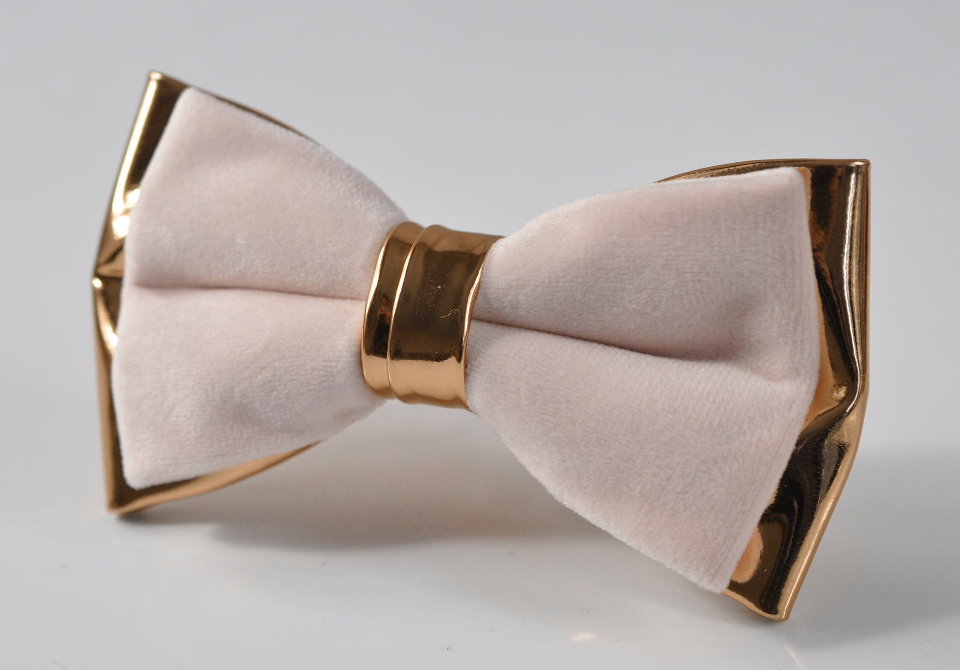 Baby Pink Velvet Rose Gold Faux leather Bow tie + Dusty Pink Elastic Suspenders braces for Men / Youth Teenage / Boy Kids / Baby Infant