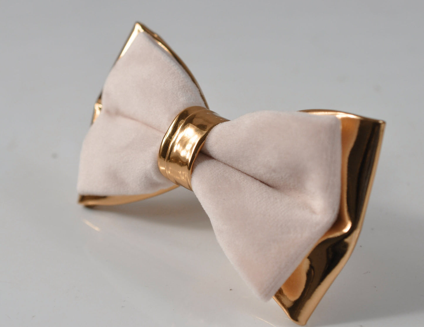 Baby Pink Velvet Rose Gold Faux leather Bow tie + Dusty Pink Elastic Suspenders braces for Men / Youth Teenage / Boy Kids / Baby Infant